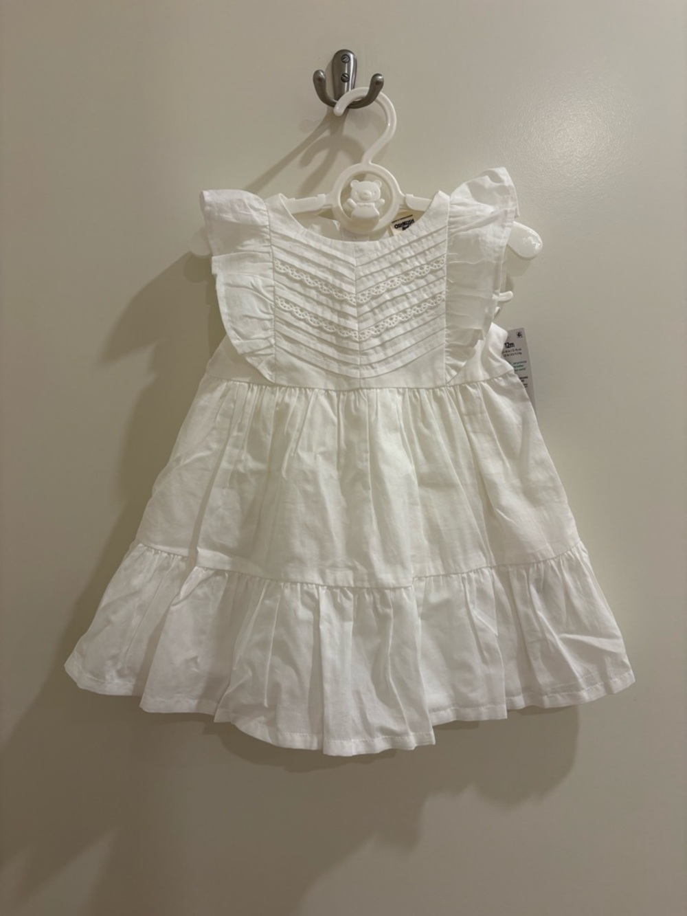 OshKosh B'gosh White Ruffle Tiered Cotton Dress